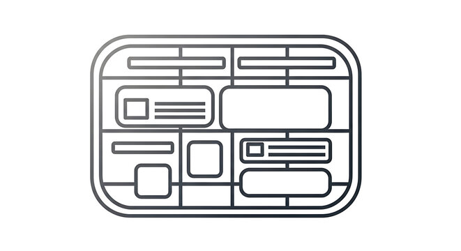 Dashboard interface layout icon, flat style