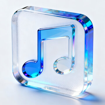3d Isometric view of a single music note icon