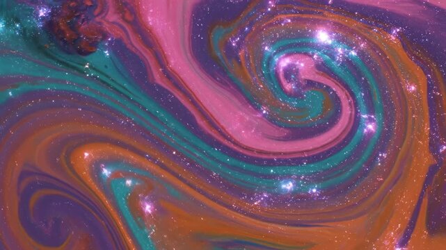 Colorful swirling galaxy space highlighting geometric patterns and contemporary art