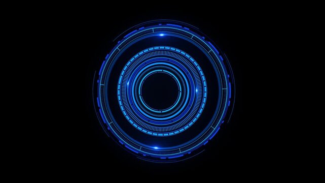 Abstract glowing holographic circle HUD element background for technology and futuristic design Blue hud target futuristic circle display ui element sci-fi projects, data gaming interfaces backgrounds