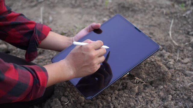 Video: Smart Farming Technology with Tablet in Soil Inspection