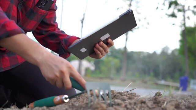 Video: Smart Farming Technology with Tablet in Soil Inspection