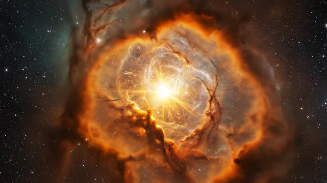 Cosmic nebula with star field highlighting geometric patterns and contemporary art