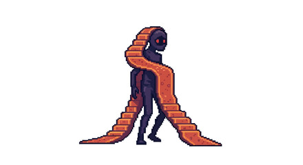 Fototapeta premium Surreal figure with stairs as clothing abstract concept.
