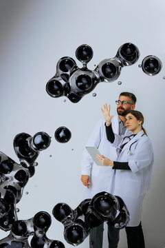 3D healthcare duo polymer studying abstract medical form