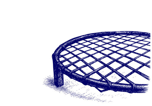 Spikeball (Roundnet) hand drawn simple sketch vector illustration