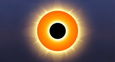 Solar Eclipse with Bright Corona and Dark Center. © Pras