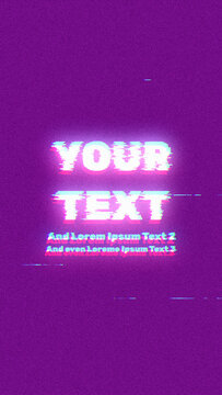 Vertical Fast Glitch Title with RGB Shake Effect and Optional Transparent Background