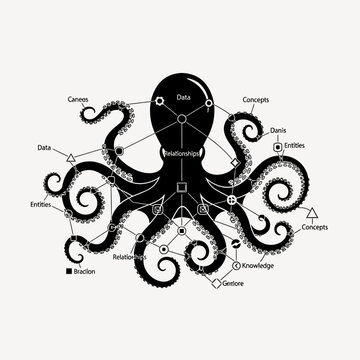 Octopus Diagram: Data, Relationships, Knowledge, Concepts, Entities, and Direction