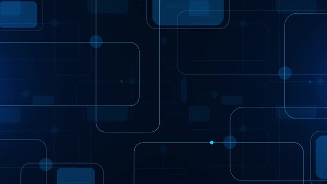 Blue abstract network lines background rounded geometric paths, glowing nodes, layered technology texture. corporate digital presentations, software promos, modern UI screens, data motion graphics.