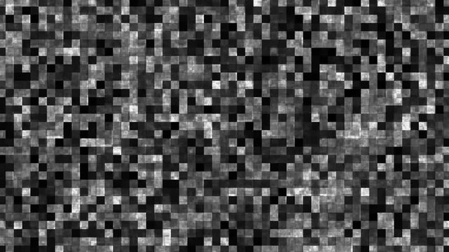 Mosaic background animation with gray squares. Mosaic background abstract digital pattern. Mosaic background modern motion graphic for technology and data center visuals.