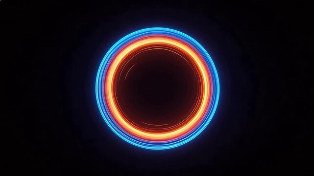 Neon glowing circular light pattern