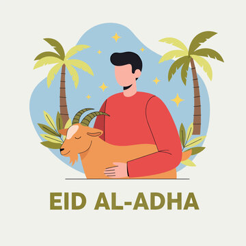 Vector illustration design celebrate eid al-adha