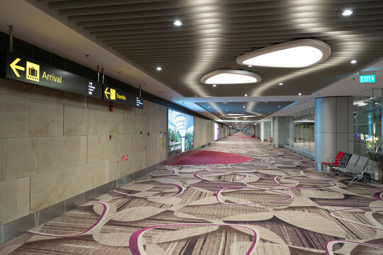 Arrival and transfer corridor at Changi Airport Terminal 4