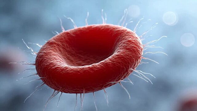 Red blood cell under microscope