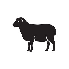 Sheep Ram Silhouette Vector EPS – Black Farm Animal Icon for Agriculture, Wool, Livestock, Nature Design  © Alomgir