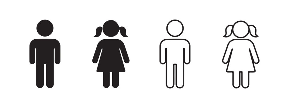 Male Female User Icon Set Vector Design