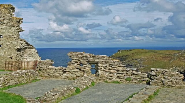 The castle ruins at Tintagle Cornwall, UK	