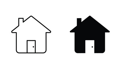 Fototapeta premium Essential residential home building house vector icon illustration depicting a fundamental architectural structure with a door representing shelter property and real estate