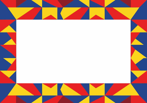 Geometric Border with Colorful Triangle Shapes - Vector Illustration