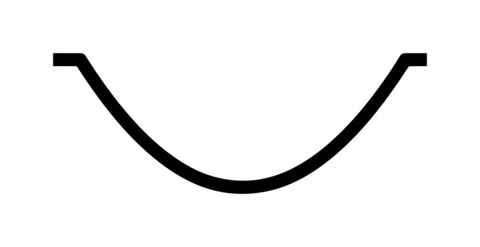 Black Bold Bridge Cable Tension Shape Illustration
