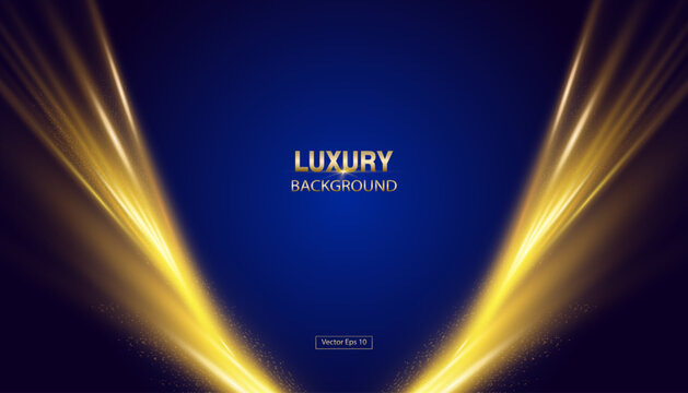 Luxury Blue Awward Background With Vertical Light Gold Effect. Vector EPS File. Perfect background for banner stage, Precentation.