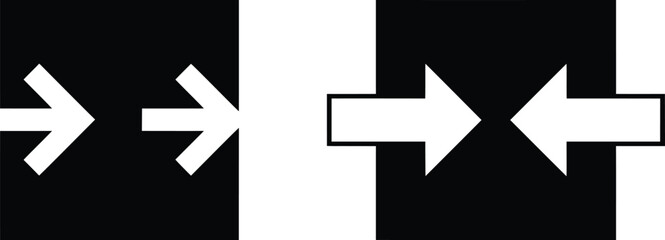 Elevator Door Open and Close Button Icons Set, Minimalist Black and White Vector Symbols. Elevator control symbols for up and down entry and exit sign. User interface design, wayfinding signage. © Mdibrahim