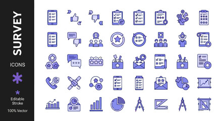 Obraz premium Collection of business survey icons.