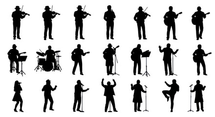 Fototapeta premium Musicians playing various musical instruments.