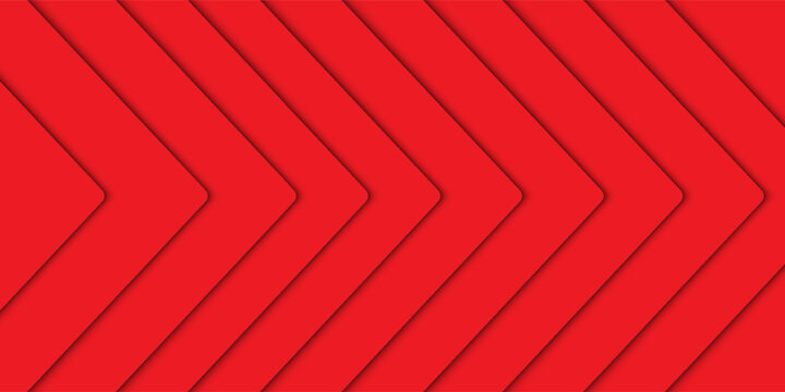 Professional abstract background featuring vibrant red layered chevron patterns with subtle drop shadows creating a modern 3D paper-cut effect.