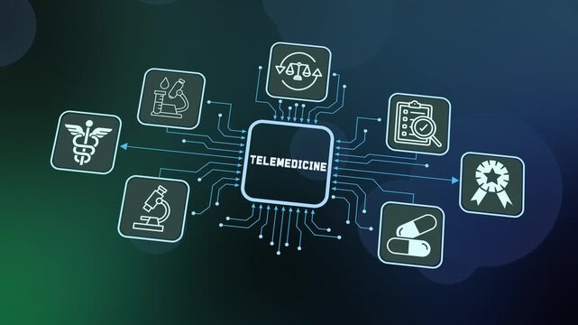 Telemedicine and remote healthcare service platform. Concept for virtual doctor consultation, online diagnostics, and patient care