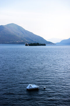a ship on the lago magiore perpendicular