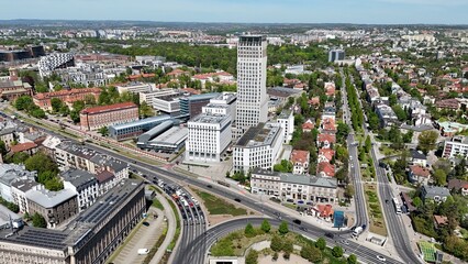 Panorama na biurowiec Unity Tower, Kraków, Małopolska, Polska, Europa © Albin Marciniak