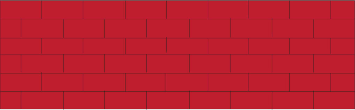 Red brick wall rectangles with chamfered edge. Empty background. Vintage stonewall. Room design interior. Backdrop for cafe. High quality seamless 3d illustration.