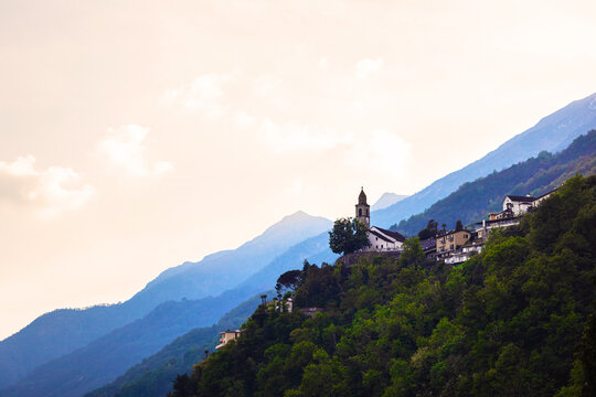 swiss mountain villages in the ticino area near italy