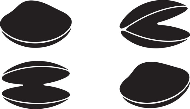 Clam Shell Silhouette Vector Set for Seafood Restaurant and Marine Life Branding