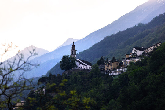 swiss mountain villages in the ticino area near italy