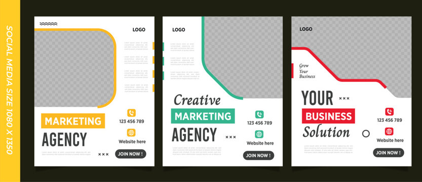 Digital business marketing banner for social media post template