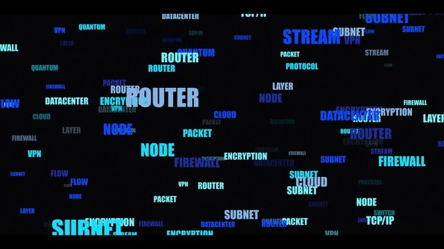 Digital Network Galaxy: A captivating display of interconnected data streams and network components, painted against a deep space backdrop.