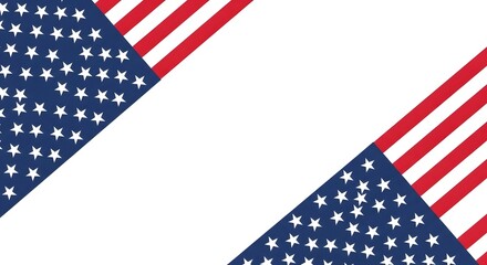 Fototapeta premium Patriotic independence day background with american flags and stars