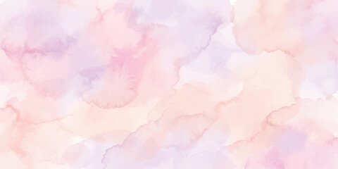Fototapeta premium Abstract watercolor texture art, a harmonious blend of soft pastels. This artwork exudes serenity and elegance, featuring gentle washes of pink, peach, and lavender. 