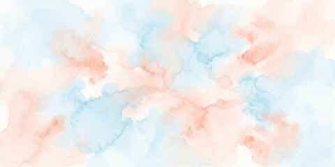 Fototapeta premium Abstract watercolor wash painting with delicate, soft pastel shades. Evoking a sense of serenity. Featuring gentle blends of colors for backgrounds or artistic designs.