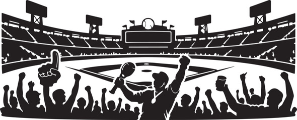 silhouette of baseball stadium full house cheer © Hasher