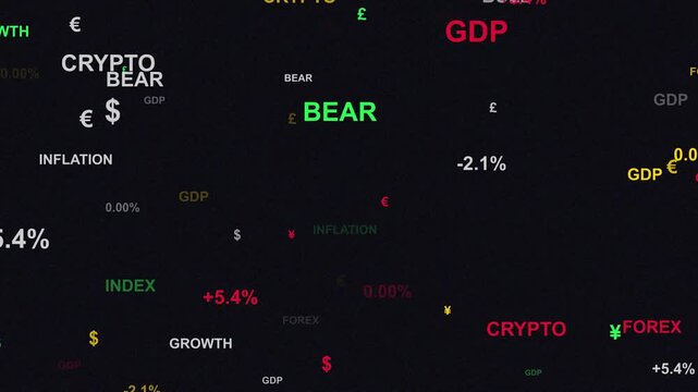 Financial Market Dynamics: A dynamic visual representation of the stock market, showcasing the ebb and flow of financial indicators like growth, inflation, and crypto trends.