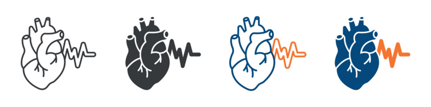 Arrhythmia Icon Set Multiple Style Collection