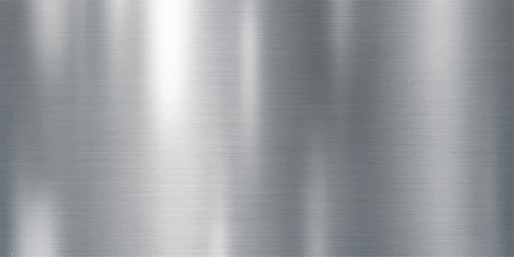 Abstract, silvery metallic surface, rendered with soft lighting, creates an interplay of light and shadow, highlighting textures of brushed metal. 