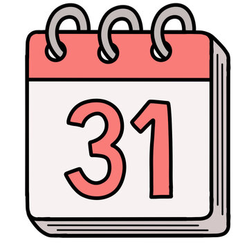 cartoon illustration of a calendar for the 31st