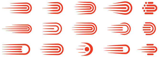 Speed lines vector icon set showing fast motion and action streak effects for superhero comic elements and dynamic speed symbol design ©  Masud Khabir