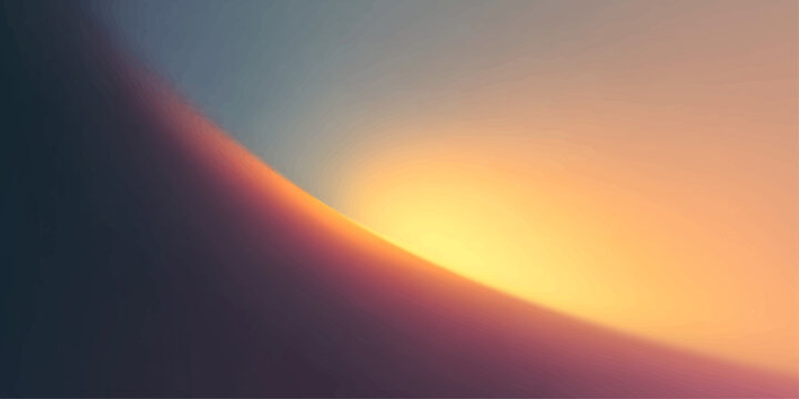 An abstract dreamscape unfolds, the curved shape, the sun's tender glow painting a warm symphony of light and shadow, evoking a sense of calm and wonder.