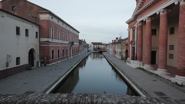 Comacchio, Ferrara, Emilia Romagna, Italy - April 29, 2026 - Views of the lagoon city's historic center